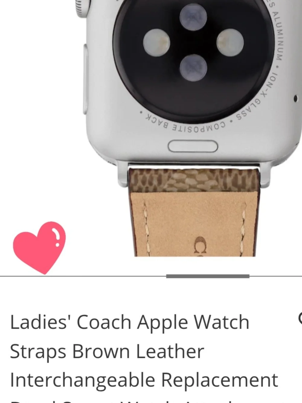 COACH/Leather Apple Watch Adapter Strap in Tan and Brown